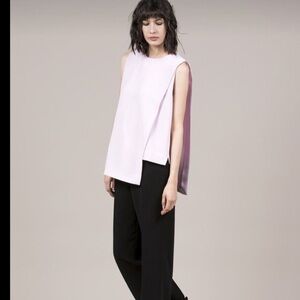 Acne GLADIS crepe pink sleeveless asymmetrical blouse